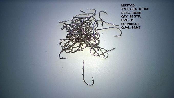 MUSTAD SEA HOOKS.
LAGER  12 STK.   KR. 56,75 PR.POSE